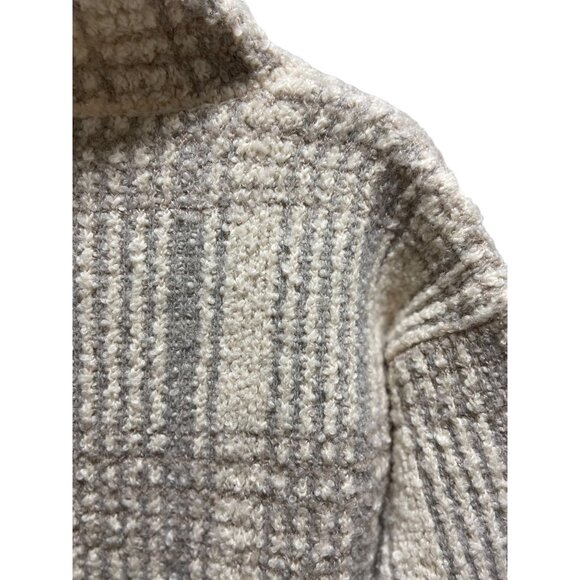 Sundance Plaid Wool Blend Turtleneck Chunky Sweater Gray Size S Coastal Bohemian - Picture 9 of 12